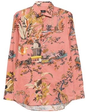 Etro Landscape-Print Shirt - Pink