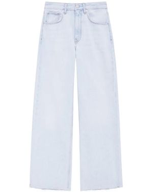 Anine Bing Lewis Frayed Jeans - White