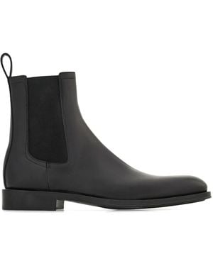 Ferragamo レザー アンクルブーツ - ブラック
