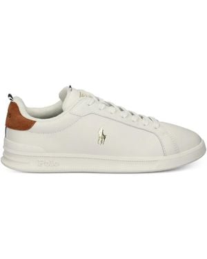 Polo Ralph Lauren Baskets Lacées Heritage Court Ii À Logo - White
