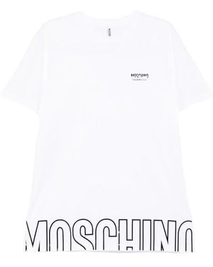 Moschino T-Shirt En Coton À Logo Imprimé - Blanc