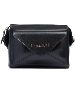 The Bridge Leather Envelope-Pocket Cross Body Bag - Black