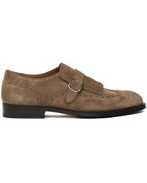 Doucal's Kilty Monk-Strap Loafers - Brown