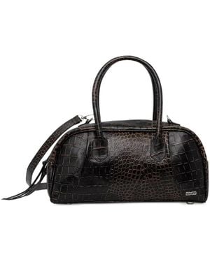 Gestuz Sac À Main En Cuir À Effet Peau De Crocodile - Noir