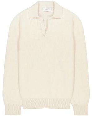 Laneus Ribbed-Collar Sweater - White