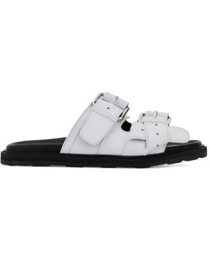 Moschino Buckle Strap Slipper - White