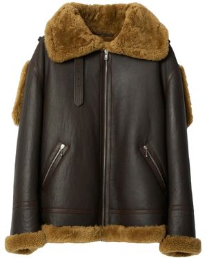 Burberry Pilotenjacke Mit Shearling - Schwarz