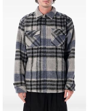 Kavu Mccord Creek Check-Pattern Fleece Jacket - Grey