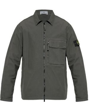 Stone Island Camicia Con Zip - Grigio
