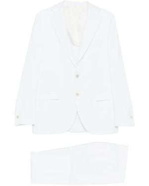 Eleventy Single-Breasted Pences Suit - White