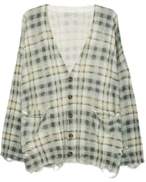 R13 Plaid-Check Cardigan - Green