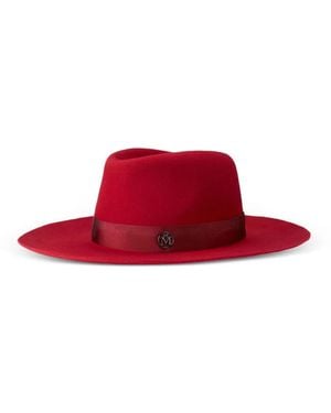 Maison Michel Mimi Hut Mit Logo-Verzierung - Rot