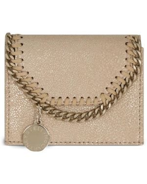 Stella McCartney Falabella Metallic Tri-Fold Wallet - Natural