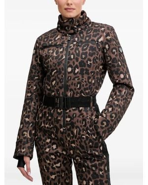 EA7 Traje de esquí con estampado de leopardo - Gris