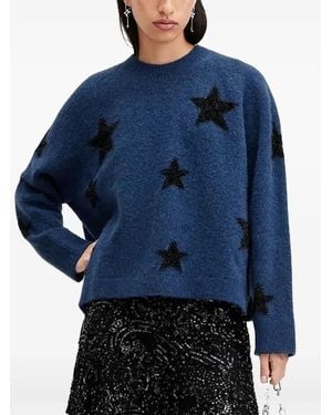 AllSaints Starlet Pullover mit Intarsien-Print - Blau