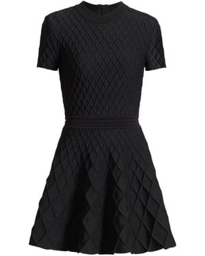 Balmain Flared Knit Dress - Black