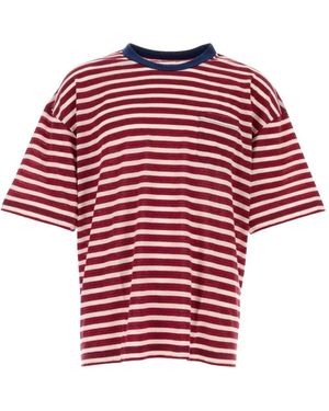 Visvim Mondo Border Striped Wool T-Shirt - Red