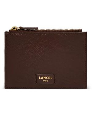 Lancel L Ninon Grained Leather Card Holder - Brown