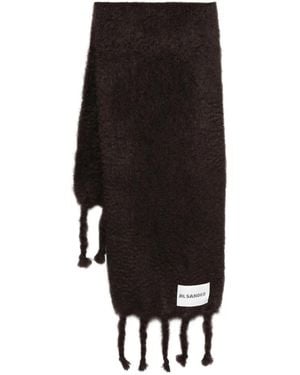 Jil Sander Sjaal Met Franje - Zwart