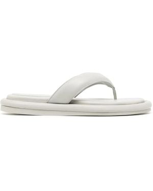 Gia Borghini Padded Leather Flip-Flops - White