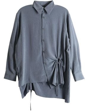 Y's Yohji Yamamoto Drawstring-Detail Shirt - Blue