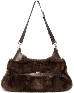Manière De Voir Cali Fur Panel Duffel Bag - Brown