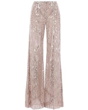 Elie Saab Bestickte Schlaghose - Pink