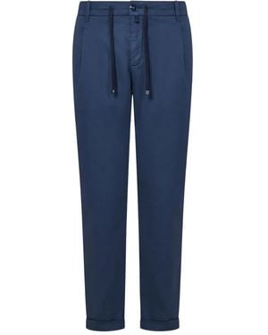 Hand Picked Pantalones con cordones en la cintura - Azul