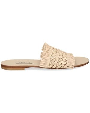 Casadei Woven Fringe-Detail Sandals - White