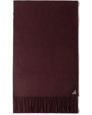 Prada Écharpe Frangée À Plaque Logo - Violet