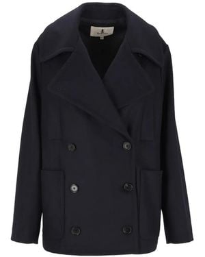 Barena Double-Breasted Notched-Lapels Coat - Black