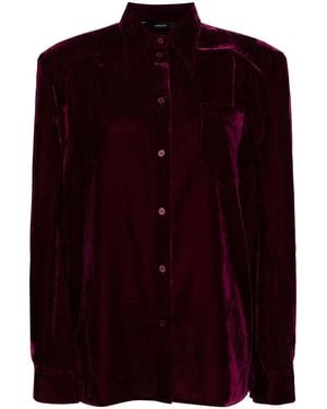Pushbutton Chemise À Design De Cape - Rouge