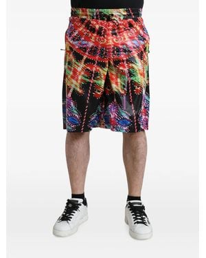 Dolce & Gabbana Luminarie-Print Swim Shorts - Red