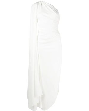 Rhea Costa One-Shoulder Gathered Dress - White