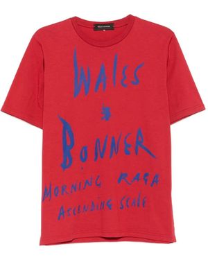 Wales Bonner Camiseta Con Logo Estampado - Rojo