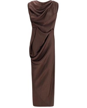 Vivienne Westwood Robe Longue Long Fond À Col Drapé - Brown