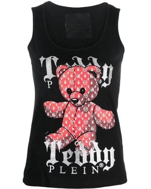 Philipp Plein Teddy Plein Sleeveless Tank Top - Black