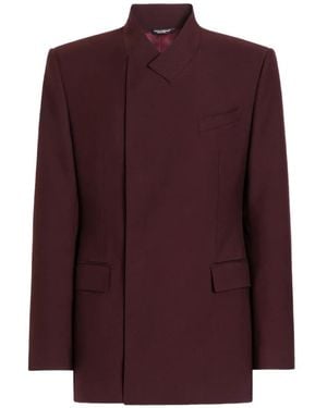 Dolce & Gabbana Chaqueta Sicilia De Lana Con Doble Botonadura - Morado