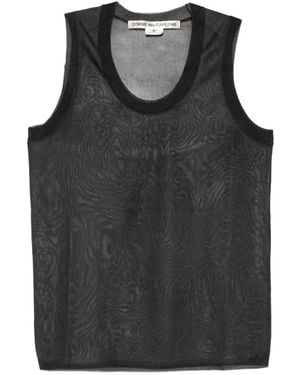 Comme des Garçons Sheer Wood-Grain-Pattern T-Shirt - Black