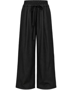 Andrea Ya'aqov Pantalon Ample À Design Plissé - Black