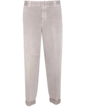Golden Goose Pantalones de algodón con tobillos ajustados - Gris