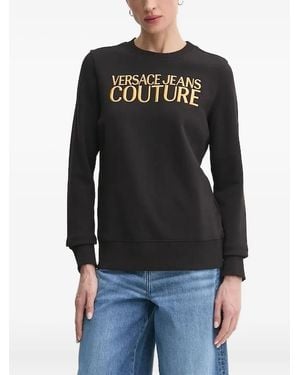 Versace Jeans Couture Logo-Embroidered Sweatshirt - Black
