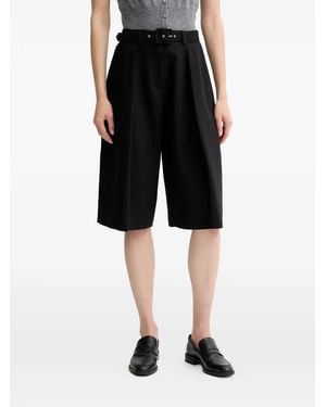 SIMONA CORSELLINI Belted Culottes Shorts - Black