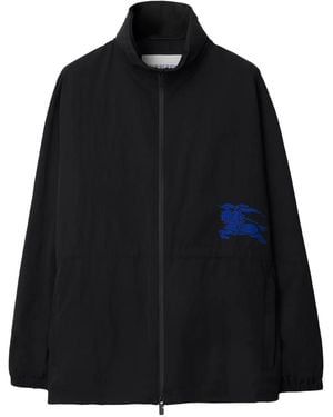Burberry Edk-Appliqué Hooded Jacket - Black