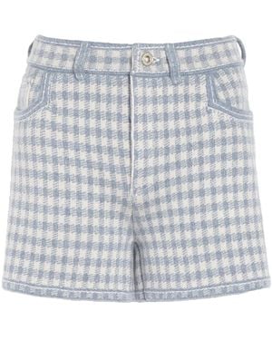 Barrie Kaschmirgemisch-Shorts Mit Vichy-Karo - Grau