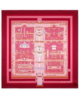 Shanghai Tang Double Happiness Print Silk Scarf - Red