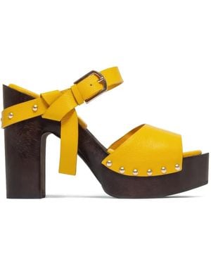 Bernardo Luxor Studded Platform Heeled Sandals - Yellow