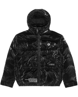 Aape By A Bathing Ape Moonface Hooded Down Jacket - Black