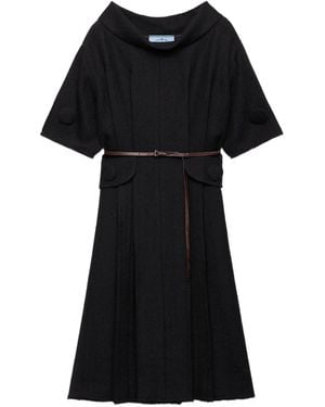 Prada Minikleid Mit Kurzen Ärmeln - Schwarz