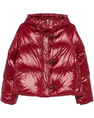 Fay Hooded Puffer Jacket - Red